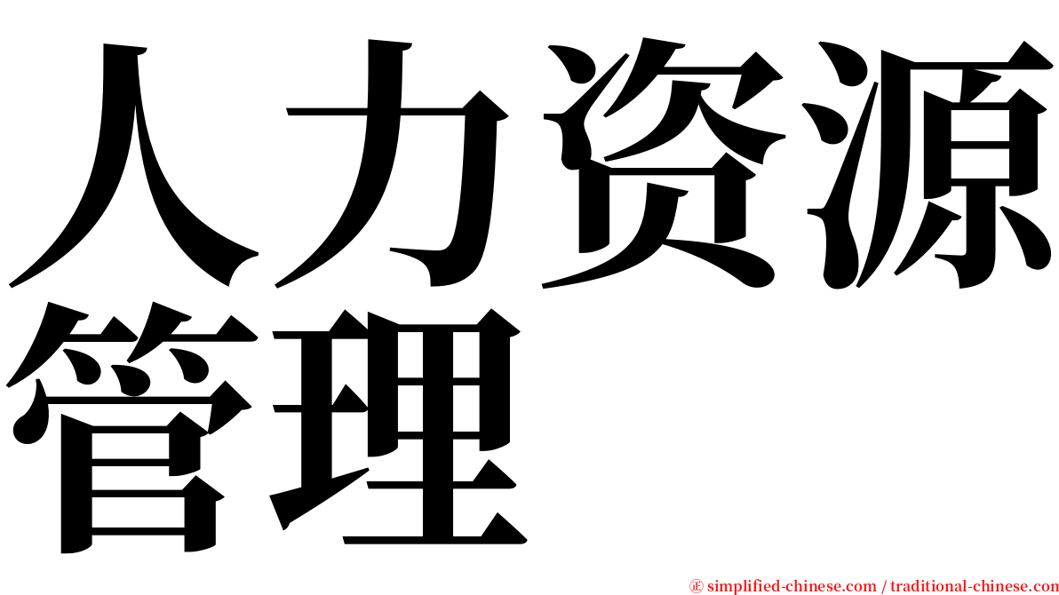 人力资源管理 serif font