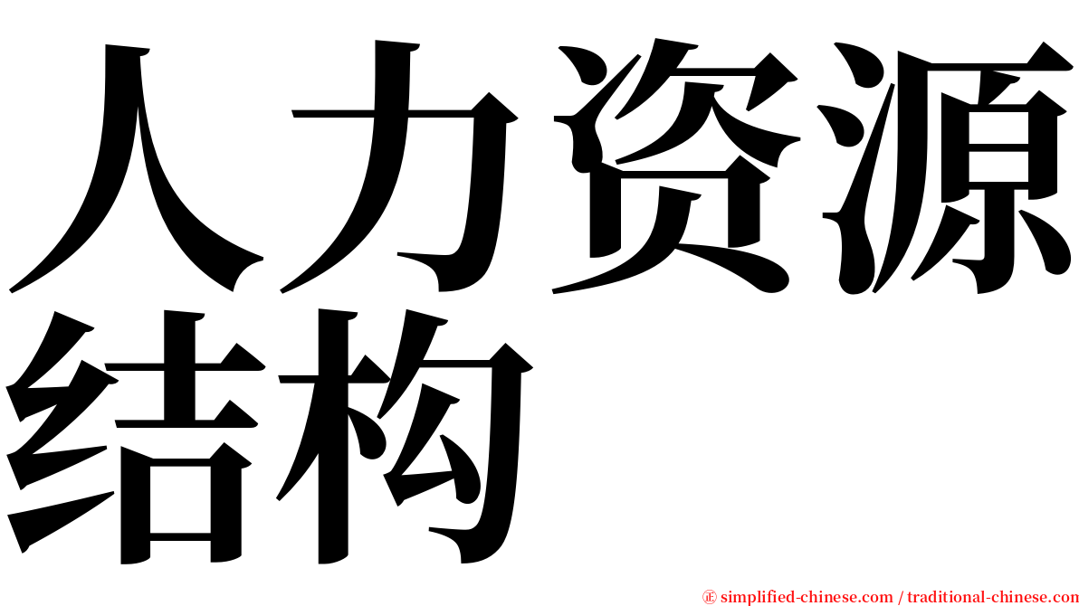 人力资源结构 serif font