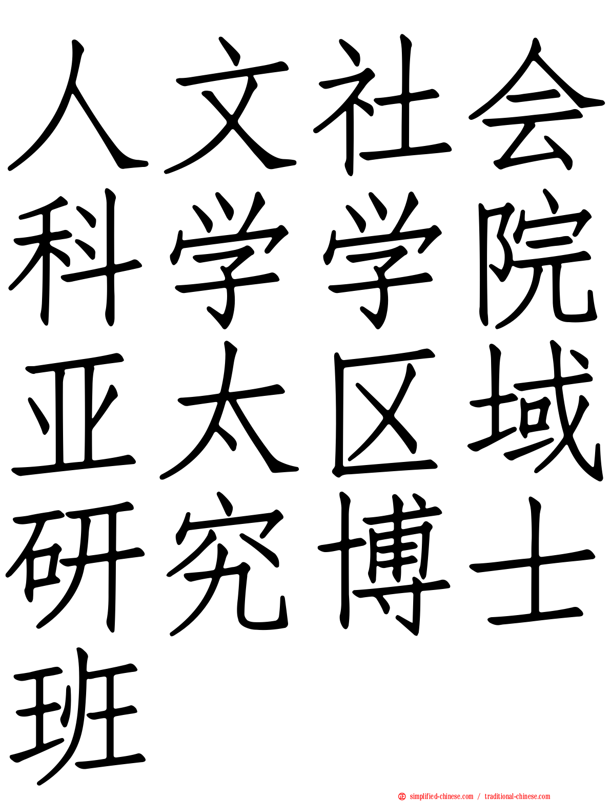 人文社会科学学院亚太区域研究博士班