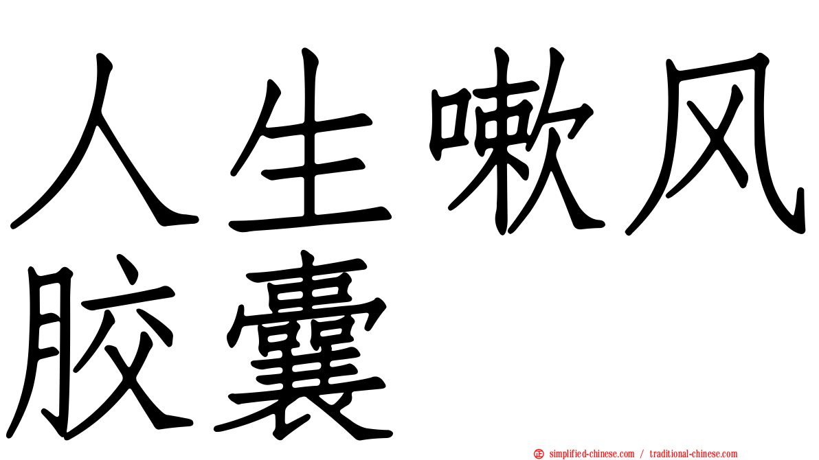 人生嗽风胶囊