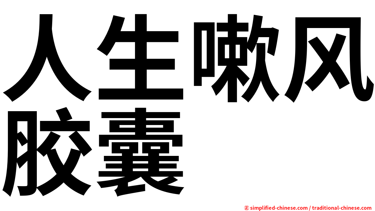 人生嗽风胶囊