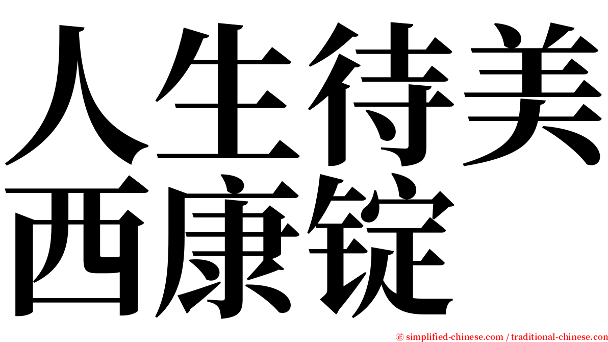 人生待美西康锭 serif font