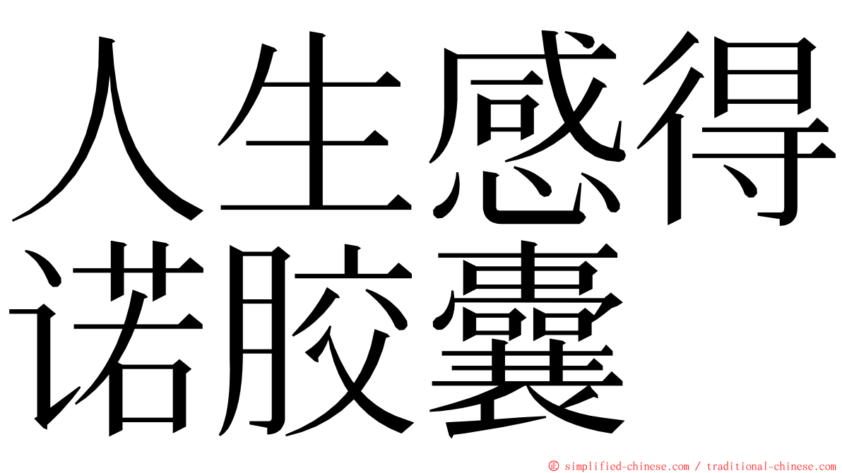 人生感得诺胶囊 ming font