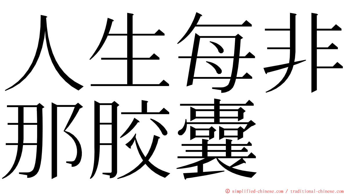 人生每非那胶囊 ming font