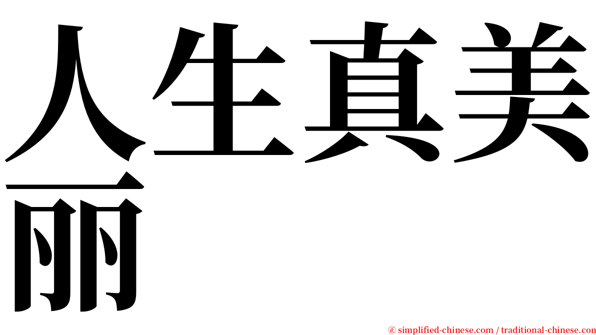 人生真美丽 serif font
