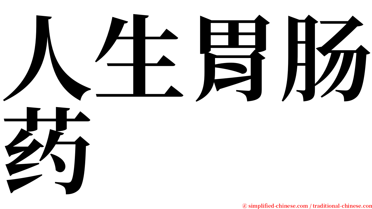 人生胃肠药 serif font