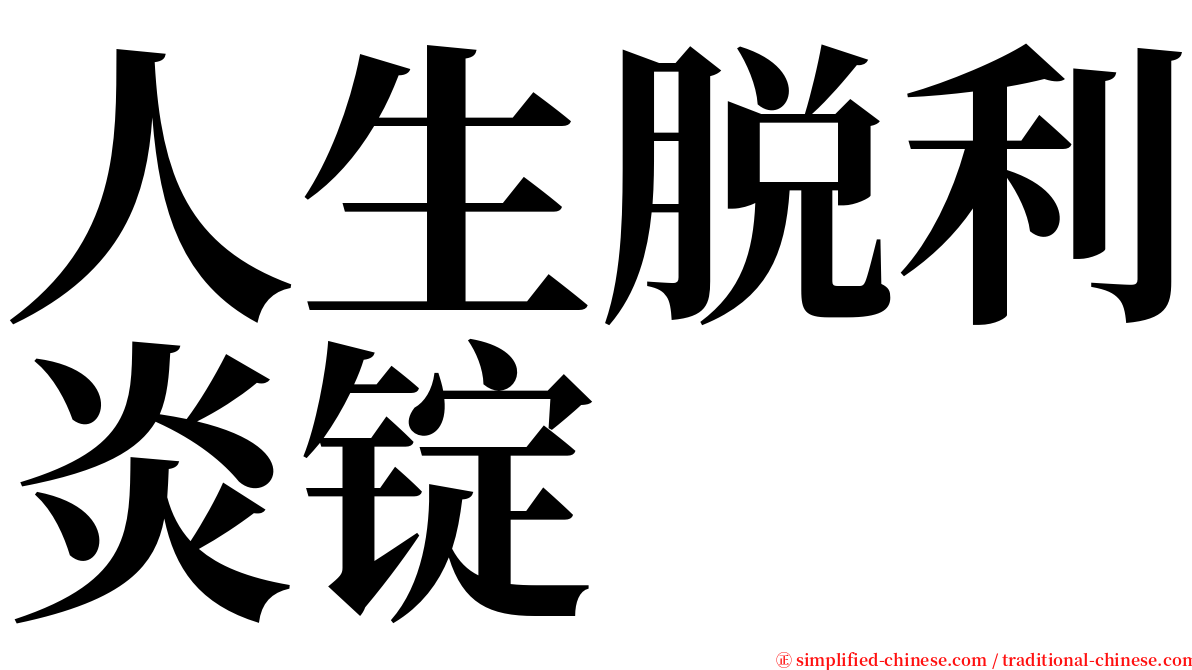 人生脱利炎锭 serif font