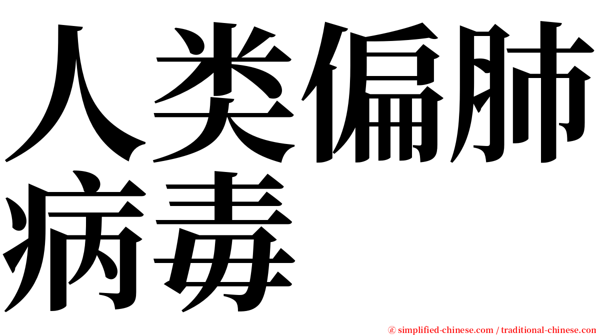 人类偏肺病毒 serif font