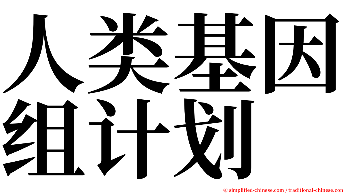 人类基因组计划 serif font