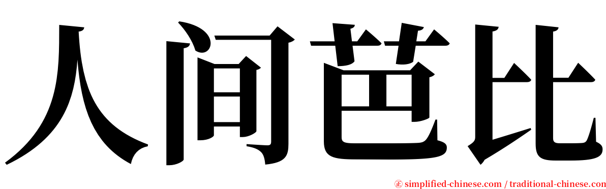 人间芭比 serif font