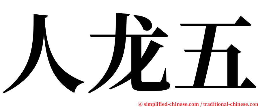 人龙五 serif font