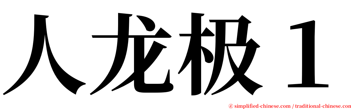 人龙极１ serif font