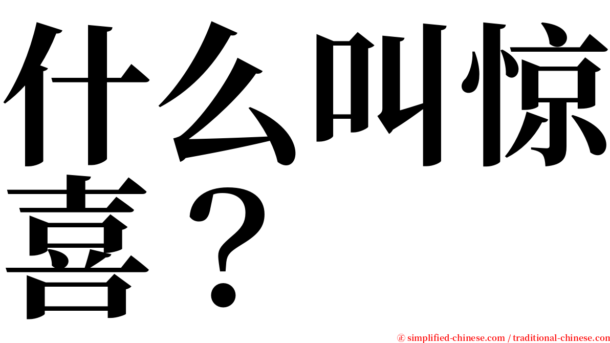 什么叫惊喜？ serif font