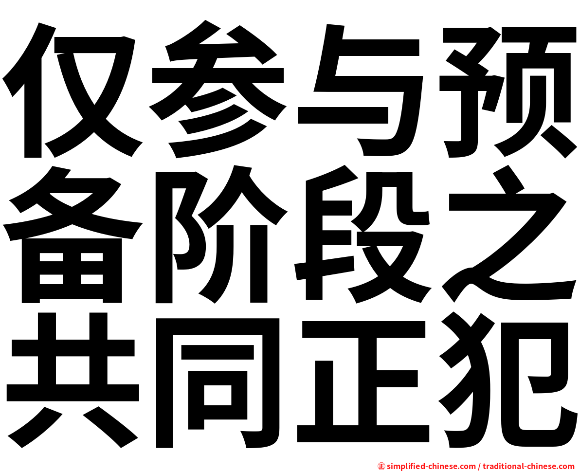 仅参与预备阶段之共同正犯