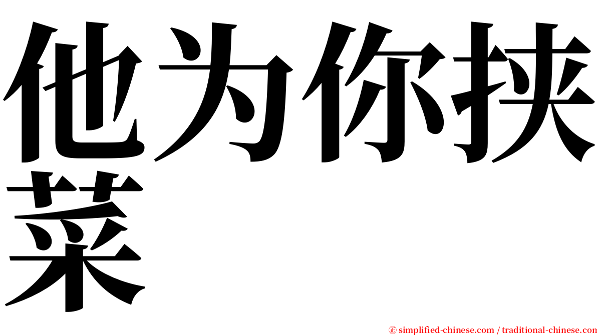 他为你挟菜 serif font