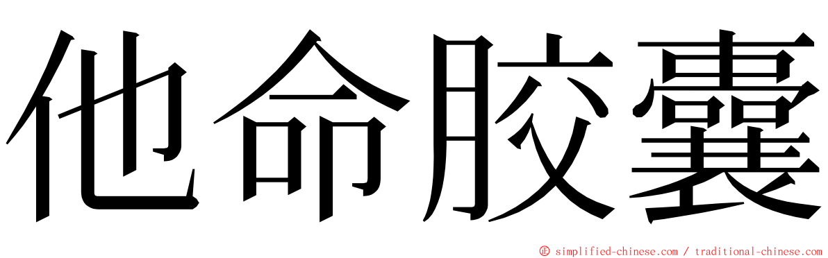 他命胶囊 ming font
