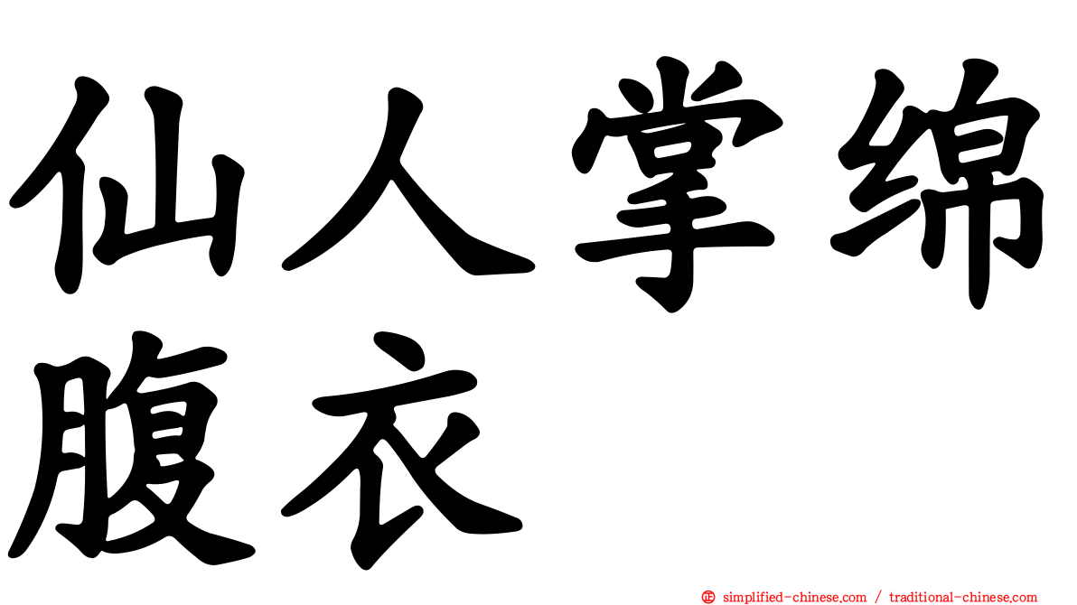 仙人掌绵腹衣
