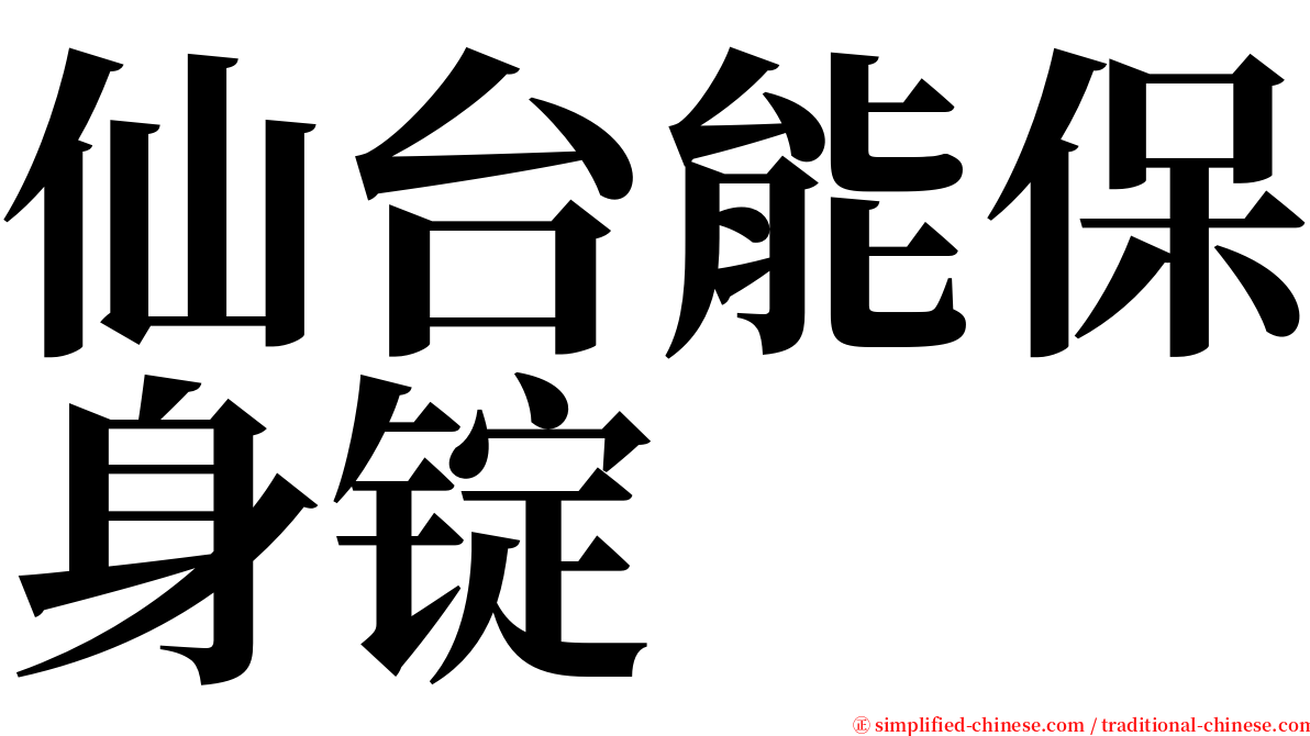 仙台能保身锭 serif font