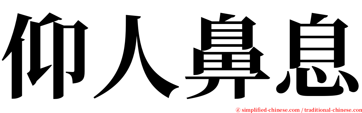 仰人鼻息 serif font