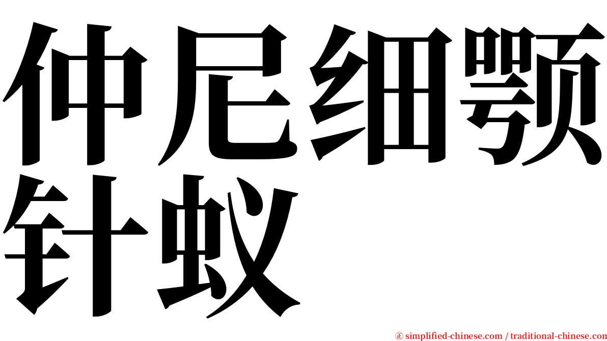 仲尼细颚针蚁 serif font
