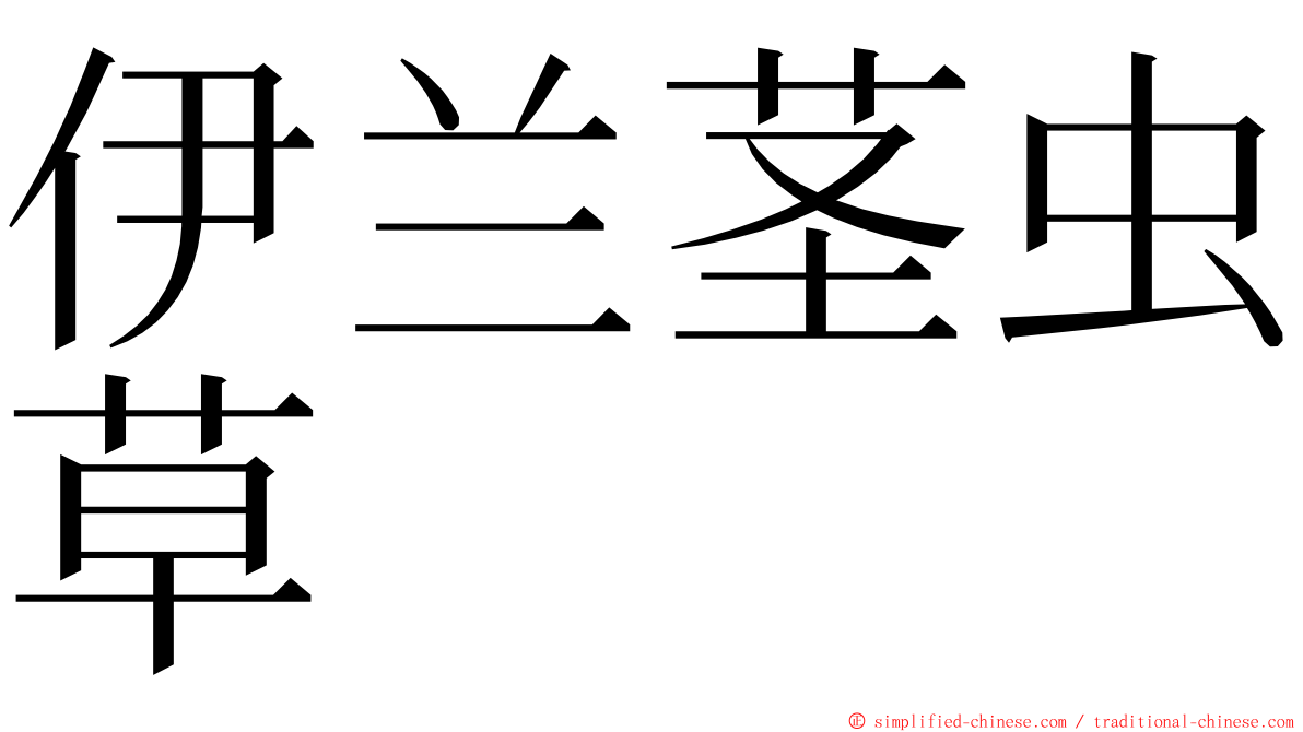 伊兰茎虫草 ming font