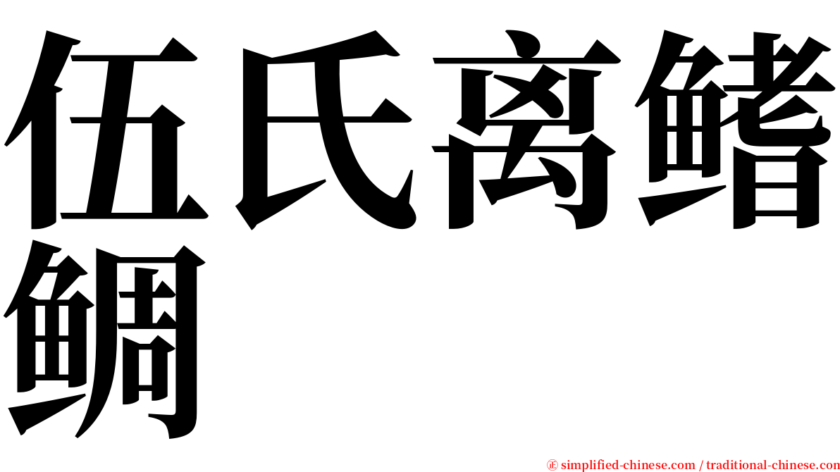 伍氏离鳍鲷 serif font