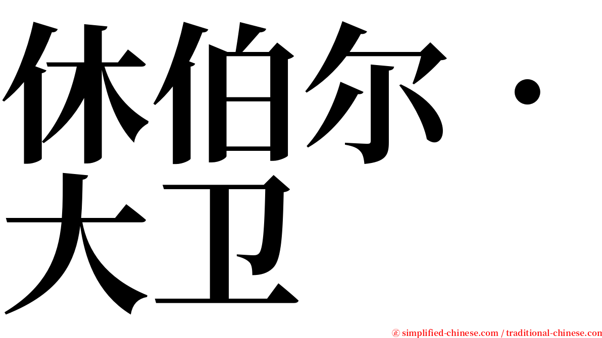 休伯尔．大卫 serif font