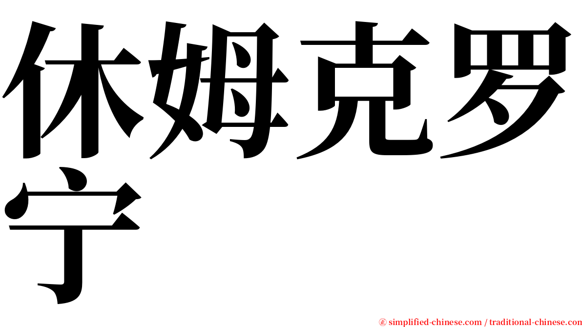休姆克罗宁 serif font