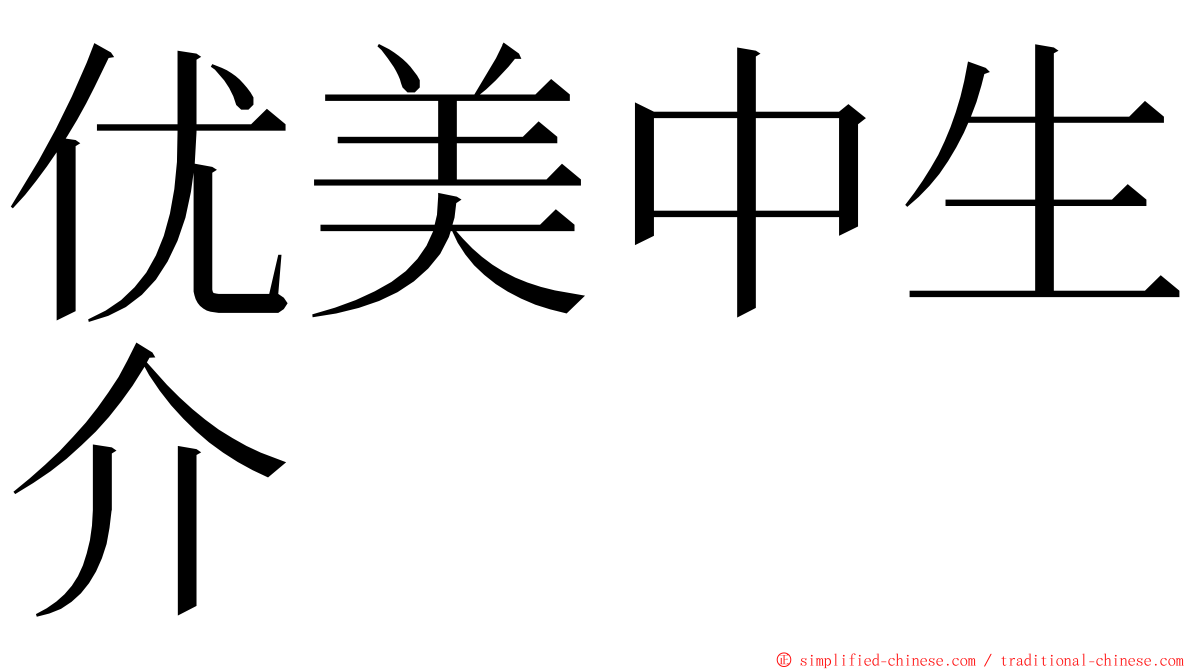 优美中生介 ming font