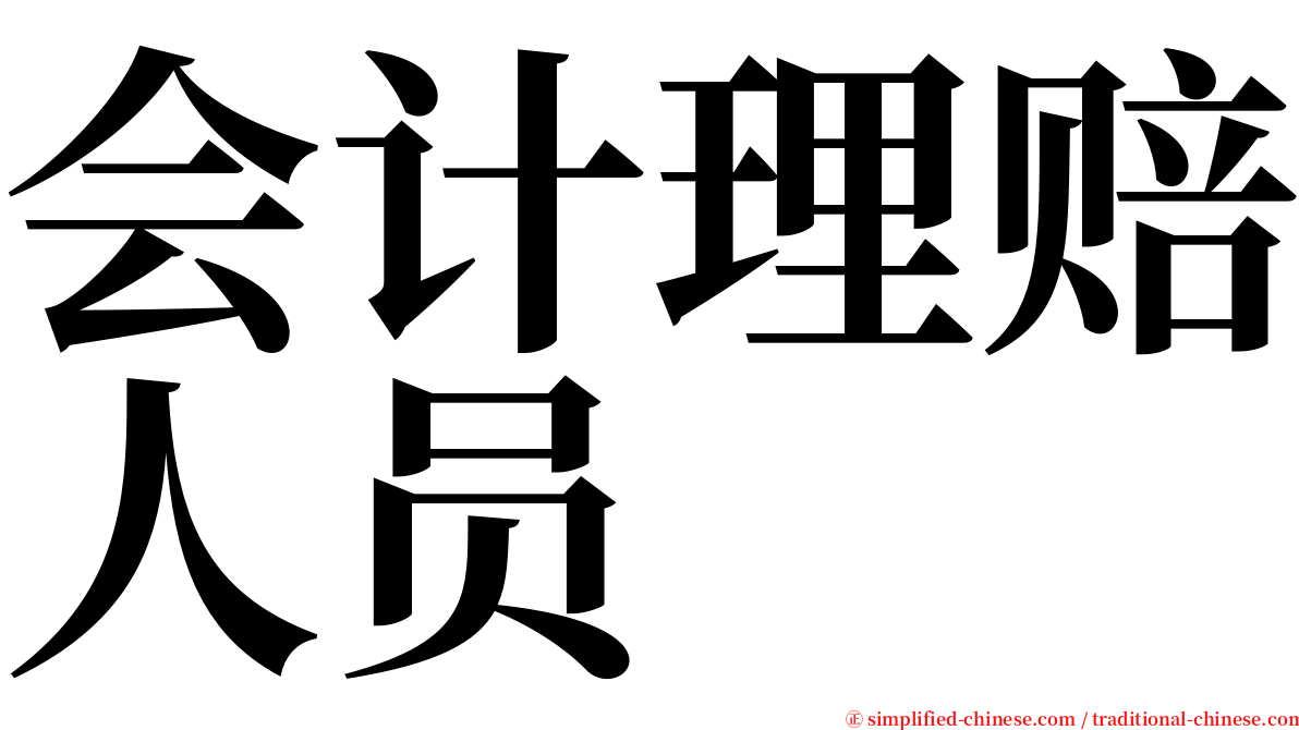 会计理赔人员 serif font