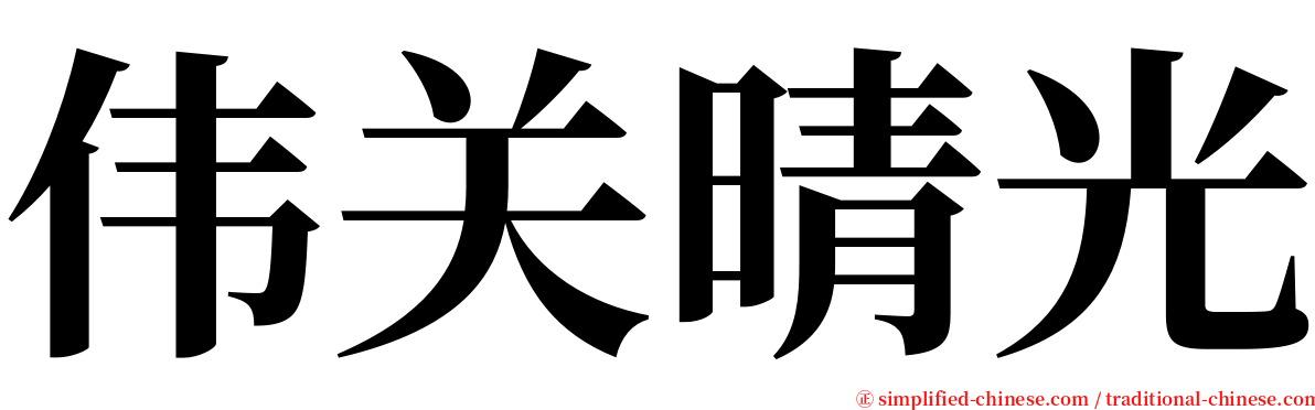 伟关晴光 serif font