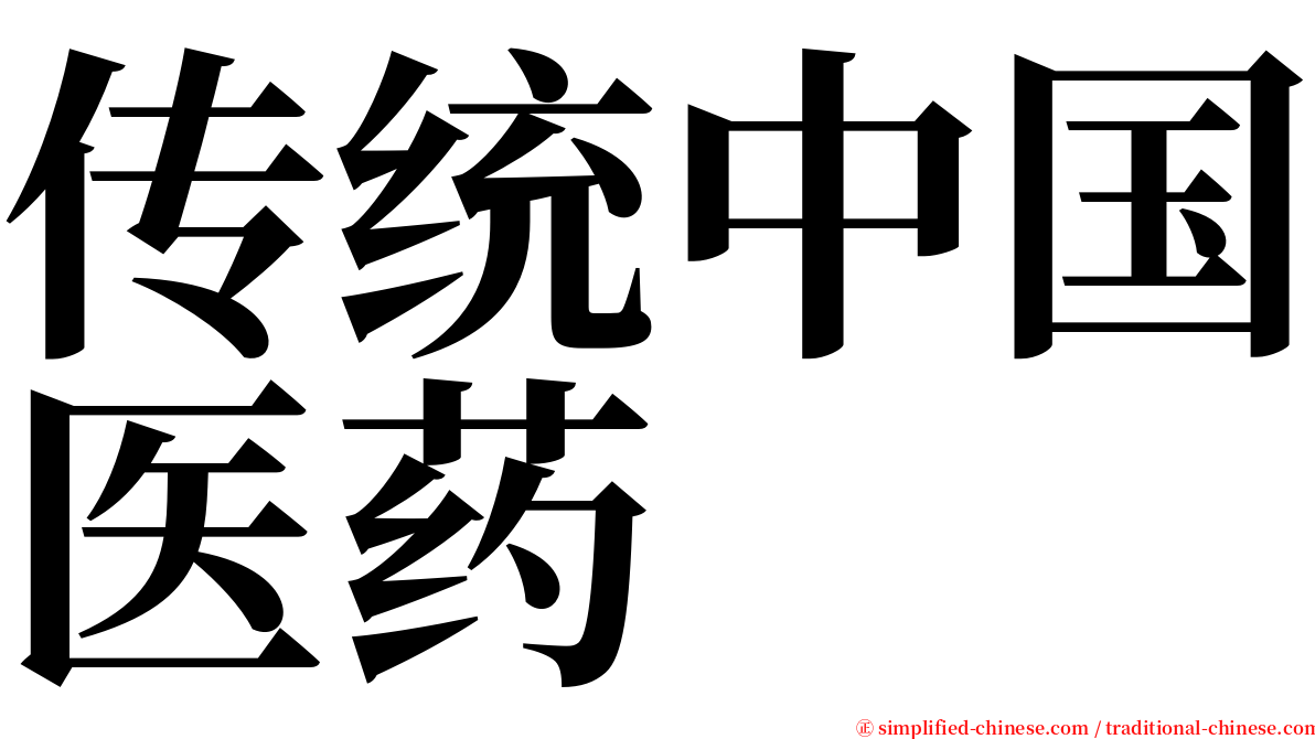 传统中国医药 serif font