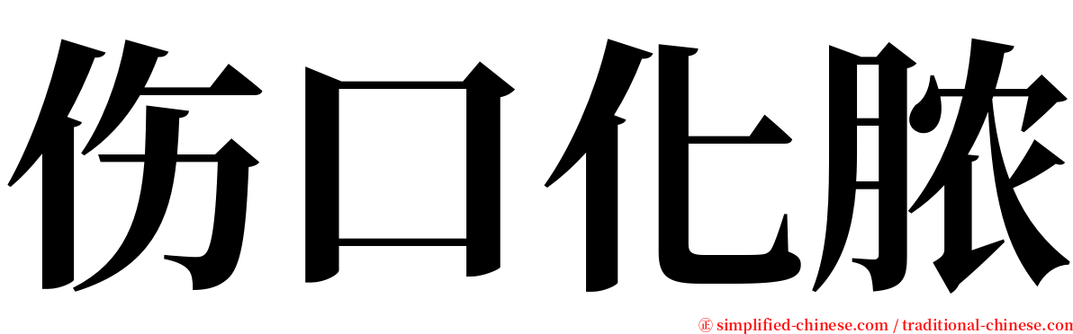 伤口化脓 serif font