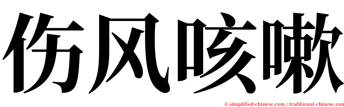 伤风咳嗽 serif font
