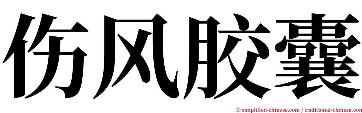伤风胶囊 serif font