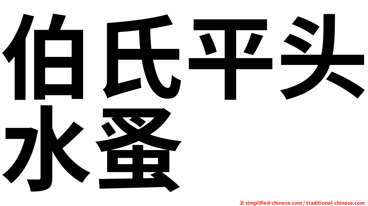 伯氏平头水蚤