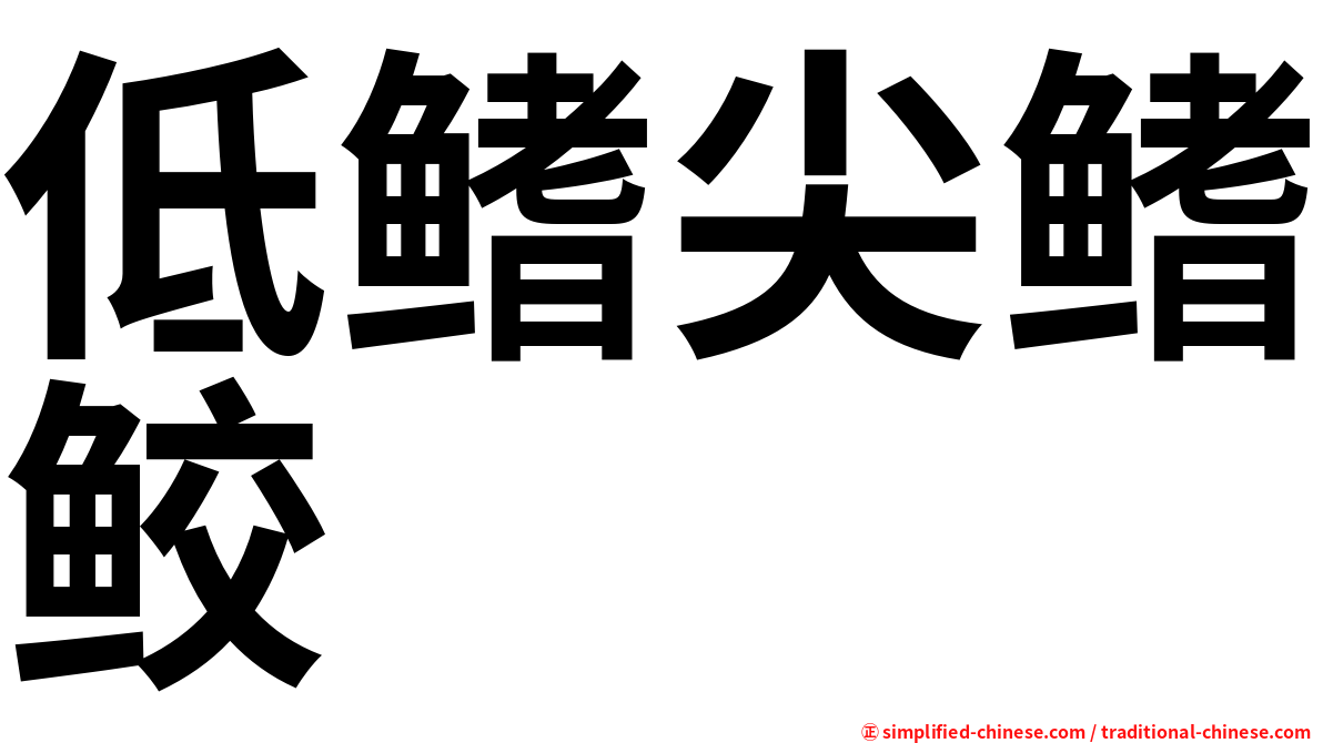低鳍尖鳍鲛