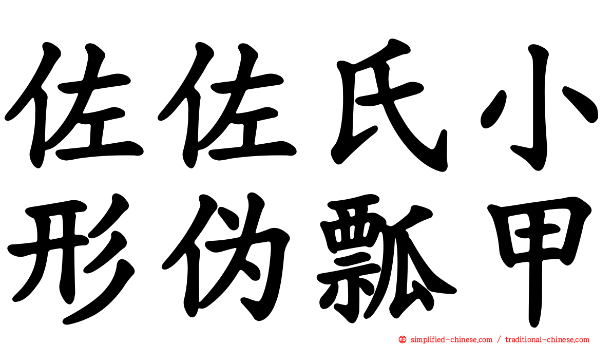佐佐氏小形伪瓢甲