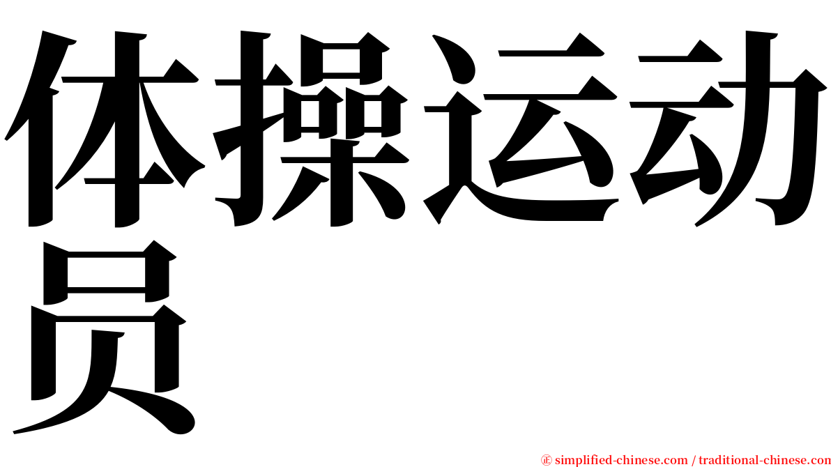 体操运动员 serif font