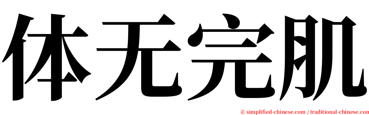 体无完肌 serif font