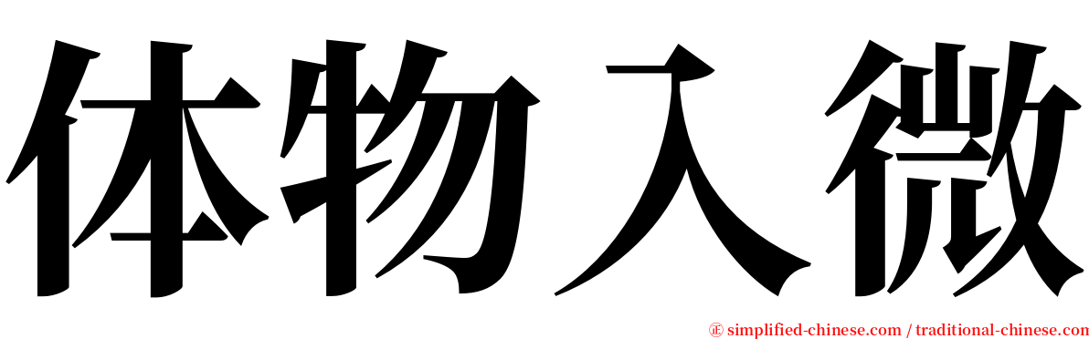 体物入微 serif font