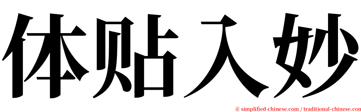 体贴入妙 serif font