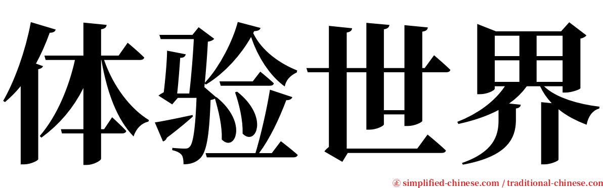 体验世界 serif font
