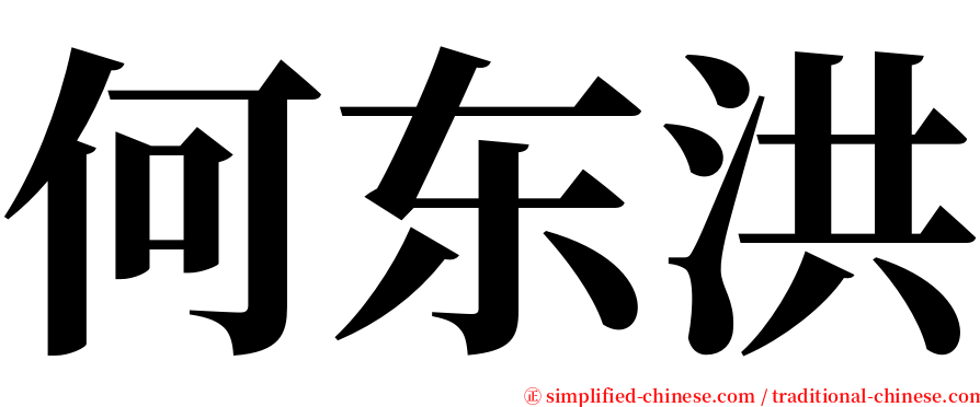 何东洪 serif font