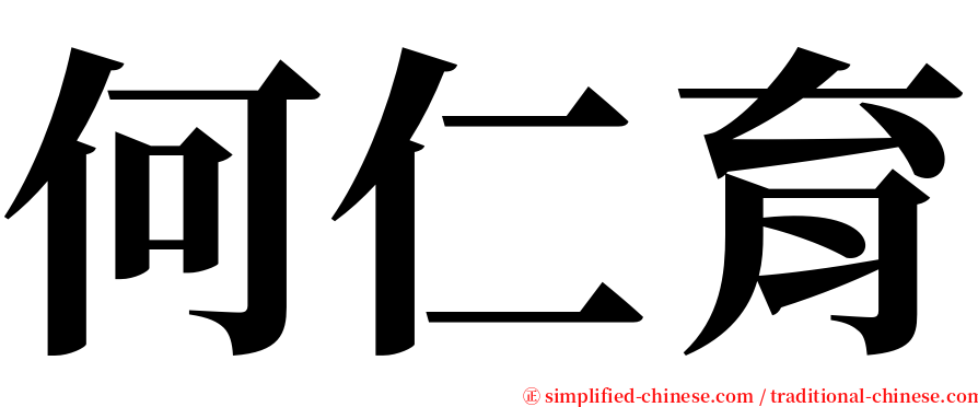 何仁育 serif font