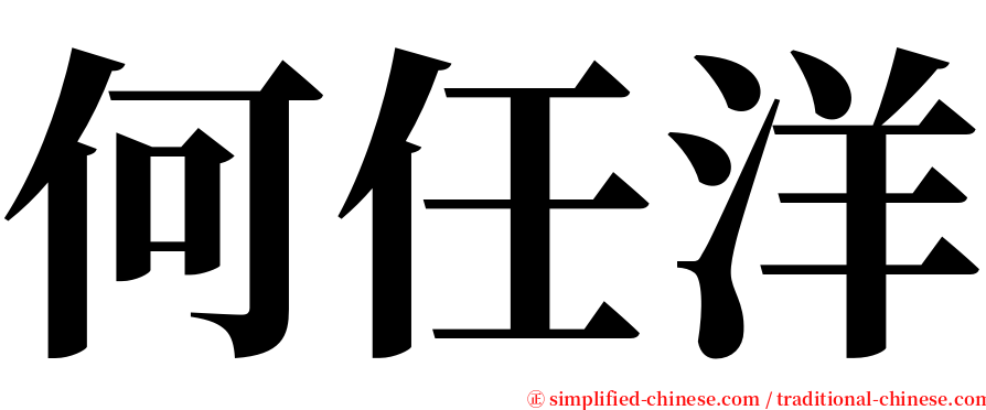 何任洋 serif font