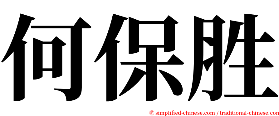 何保胜 serif font