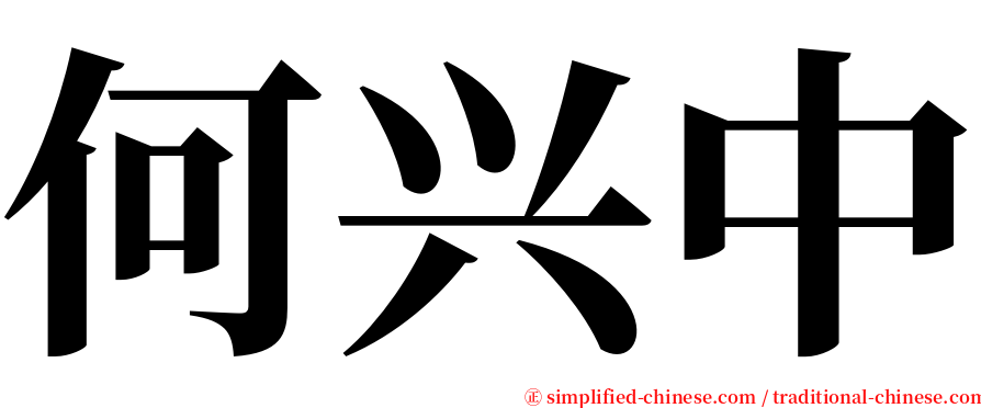 何兴中 serif font