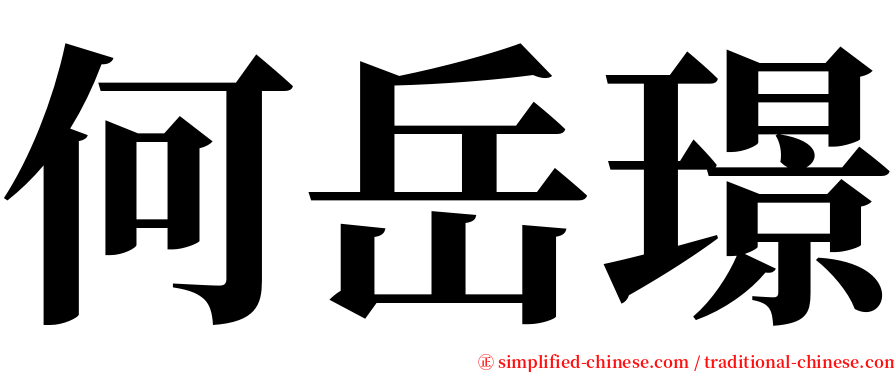 何岳璟 serif font