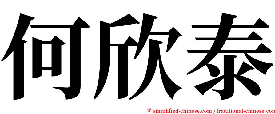 何欣泰 serif font